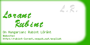 lorant rubint business card
