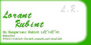 lorant rubint business card